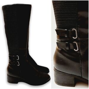 BLONDO Classic Knee High Tall Riding Boots Genuine Leather Equestrian Black Sz 7